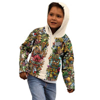 Hawaii And Japan Kid Hoodie Tiki With Oni Mask - Wonder Print Shop