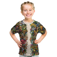 Hawaii And Japan Kid T Shirt Tiki With Oni Mask - Wonder Print Shop