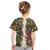 Hawaii And Japan Kid T Shirt Tiki With Oni Mask - Wonder Print Shop