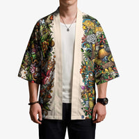 Hawaii And Japan Kimono Tiki With Oni Mask - Wonder Print Shop