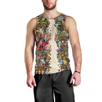 Hawaii And Japan Men Tank Top Tiki With Oni Mask - Wonder Print Shop