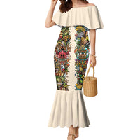 Hawaii And Japan Mermaid Dress Tiki With Oni Mask - Wonder Print Shop