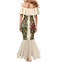 Hawaii And Japan Mermaid Dress Tiki With Oni Mask - Wonder Print Shop