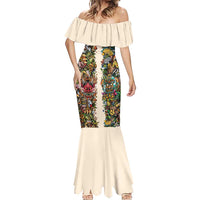 Hawaii And Japan Mermaid Dress Tiki With Oni Mask - Wonder Print Shop