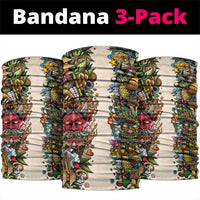 Hawaii And Japan Neck Gaiter Tiki With Oni Mask - Wonder Print Shop