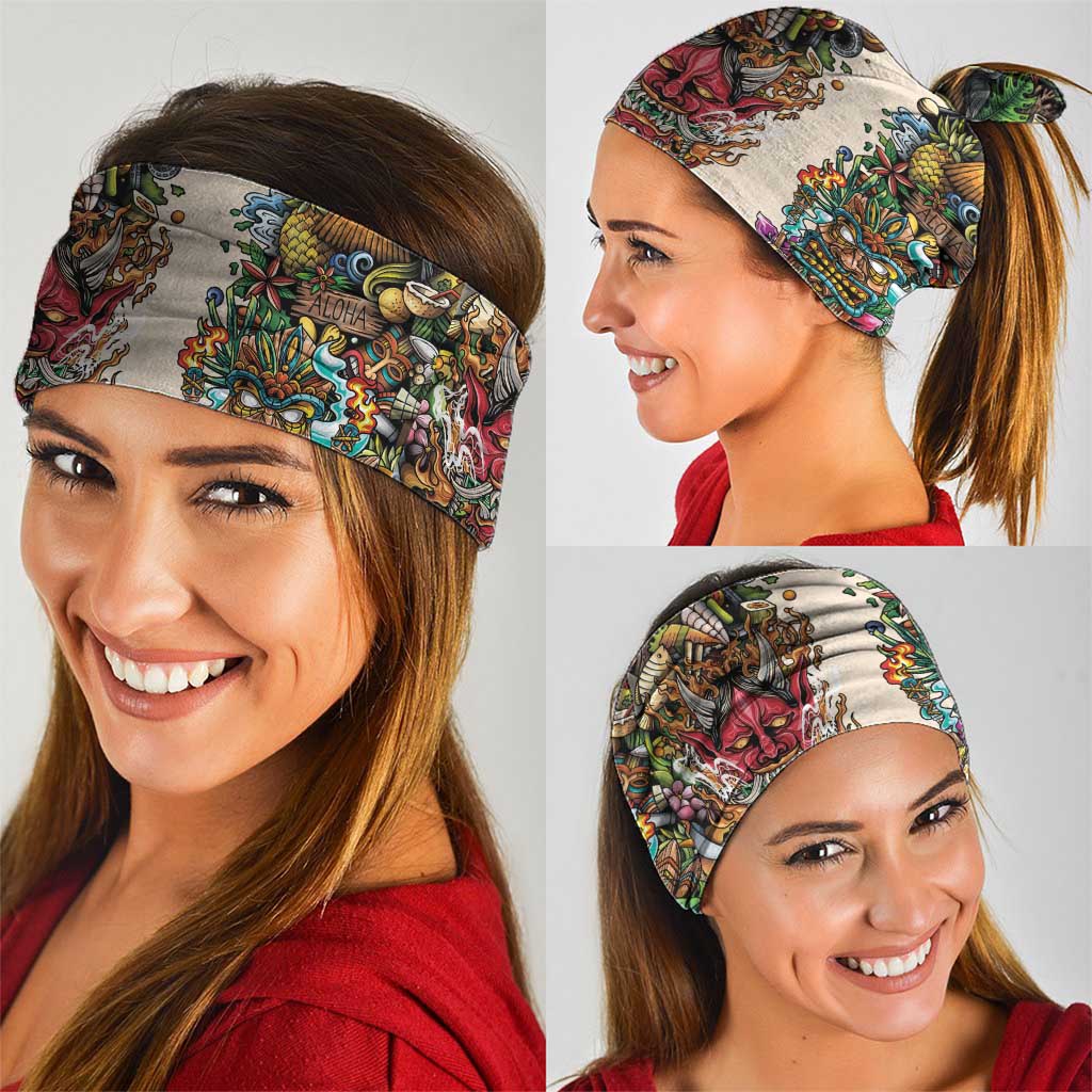 Hawaii And Japan Neck Gaiter Tiki With Oni Mask - Wonder Print Shop