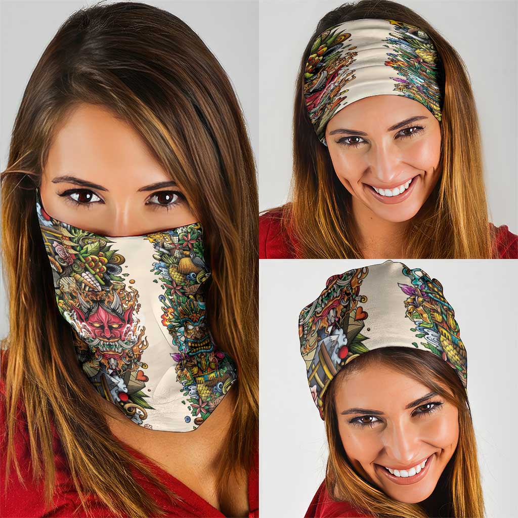 Hawaii And Japan Neck Gaiter Tiki With Oni Mask - Wonder Print Shop