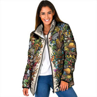 Hawaii And Japan Padded Jacket Tiki With Oni Mask - Wonder Print Shop