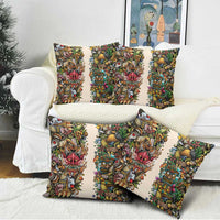 Hawaii And Japan Pillow Cover Tiki With Oni Mask - Wonder Print Shop