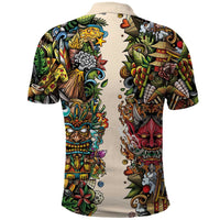 Hawaii And Japan Polo Shirt Tiki With Oni Mask - Wonder Print Shop