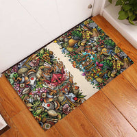 Hawaii And Japan Rubber Doormat Tiki With Oni Mask - Wonder Print Shop