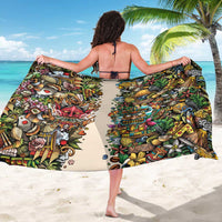 Hawaii And Japan Sarong Tiki With Oni Mask - Wonder Print Shop
