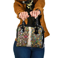 Hawaii And Japan Shoulder Handbag Tiki With Oni Mask - Wonder Print Shop