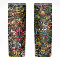 Hawaii And Japan Skinny Tumbler Tiki With Oni Mask - Wonder Print Shop