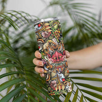 Hawaii And Japan Skinny Tumbler Tiki With Oni Mask - Wonder Print Shop