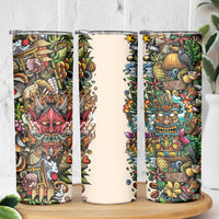 Hawaii And Japan Skinny Tumbler Tiki With Oni Mask - Wonder Print Shop