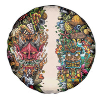 Hawaii And Japan Spare Tire Cover Tiki With Oni Mask - Wonder Print Shop