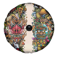 Hawaii And Japan Spare Tire Cover Tiki With Oni Mask - Wonder Print Shop