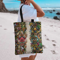 Hawaii And Japan Tote Bag Tiki With Oni Mask - Wonder Print Shop