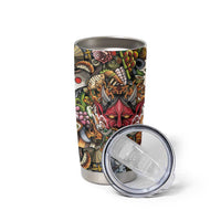 Hawaii And Japan Tumbler Cup Tiki With Oni Mask - Wonder Print Shop