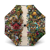Hawaii And Japan Umbrella Tiki With Oni Mask - Wonder Print Shop