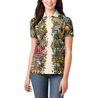 Hawaii And Japan Women Polo Shirt Tiki With Oni Mask - Wonder Print Shop