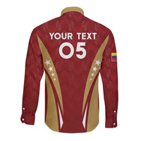 Custom Venezuela Football Long Sleeve Button Shirt Go Champions