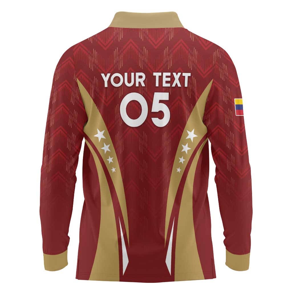 Custom Venezuela Football Long Sleeve Polo Shirt Go Champions