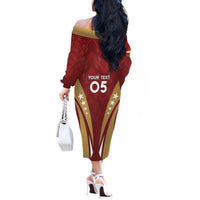 Custom Venezuela Football Off The Shoulder Long Sleeve Dress Go Champions