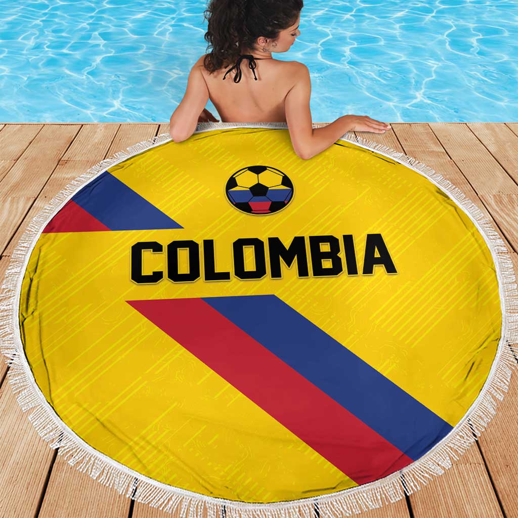 Colombia Football Beach Blanket Vamos La Tricolor Retro Style
