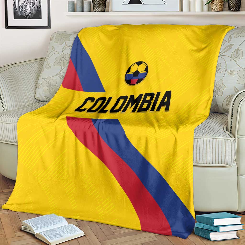 Colombia Football Blanket Vamos La Tricolor Retro Style