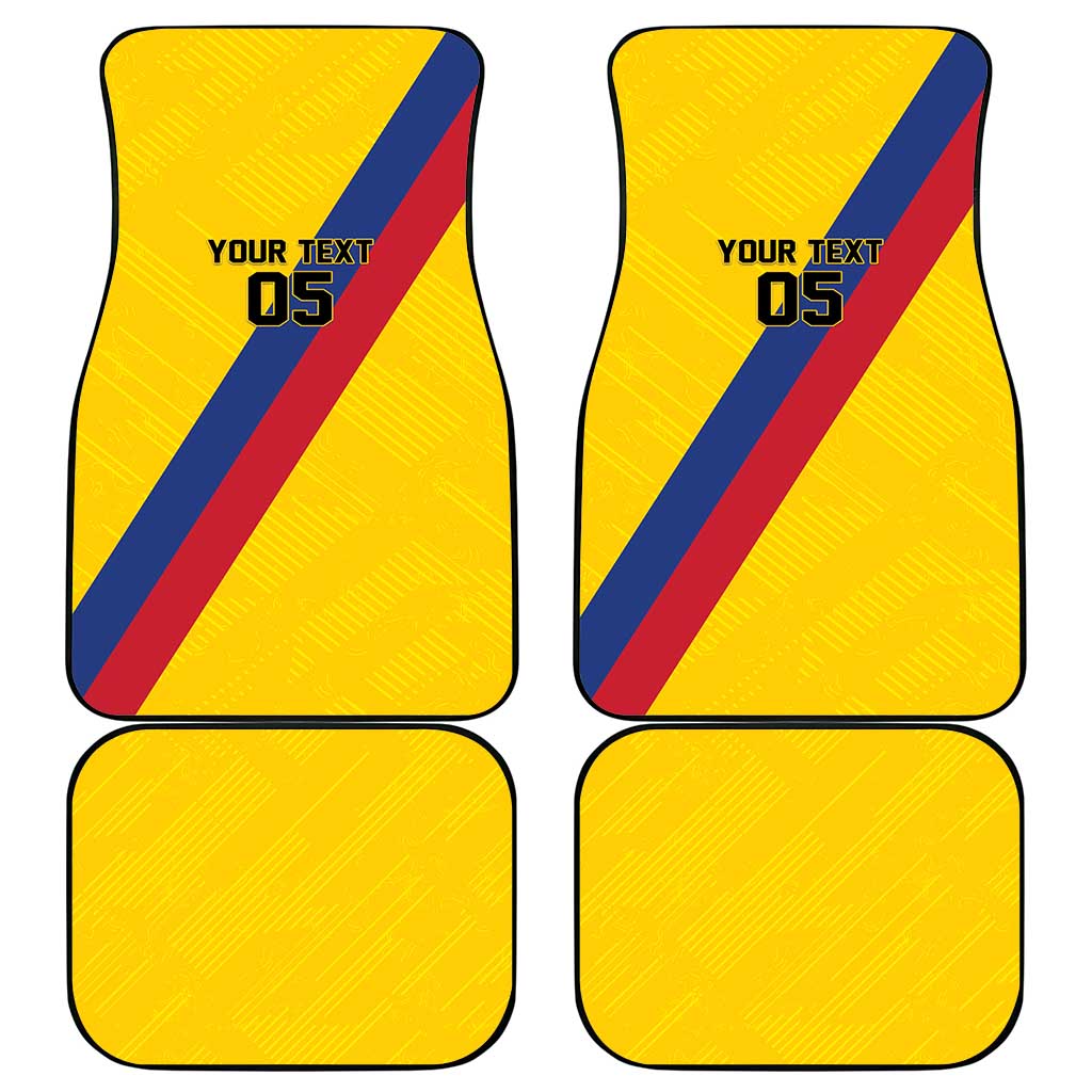 Colombia Football Car Mats Vamos La Tricolor Retro Style