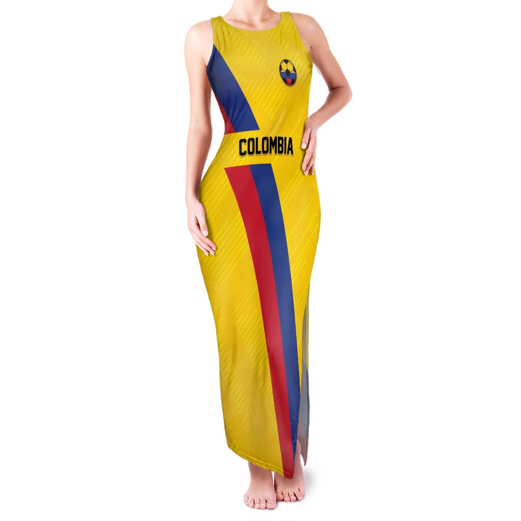 Custom Colombia Football Family Matching Tank Maxi Dress and Hawaiian Shirt Vamos La Tricolor Retro Style