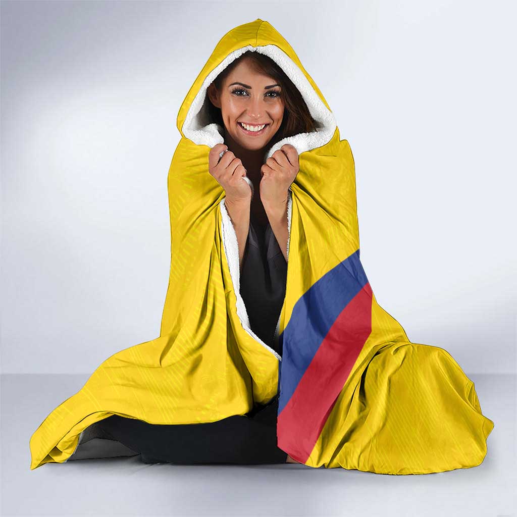 Colombia Football Hooded Blanket Vamos La Tricolor Retro Style