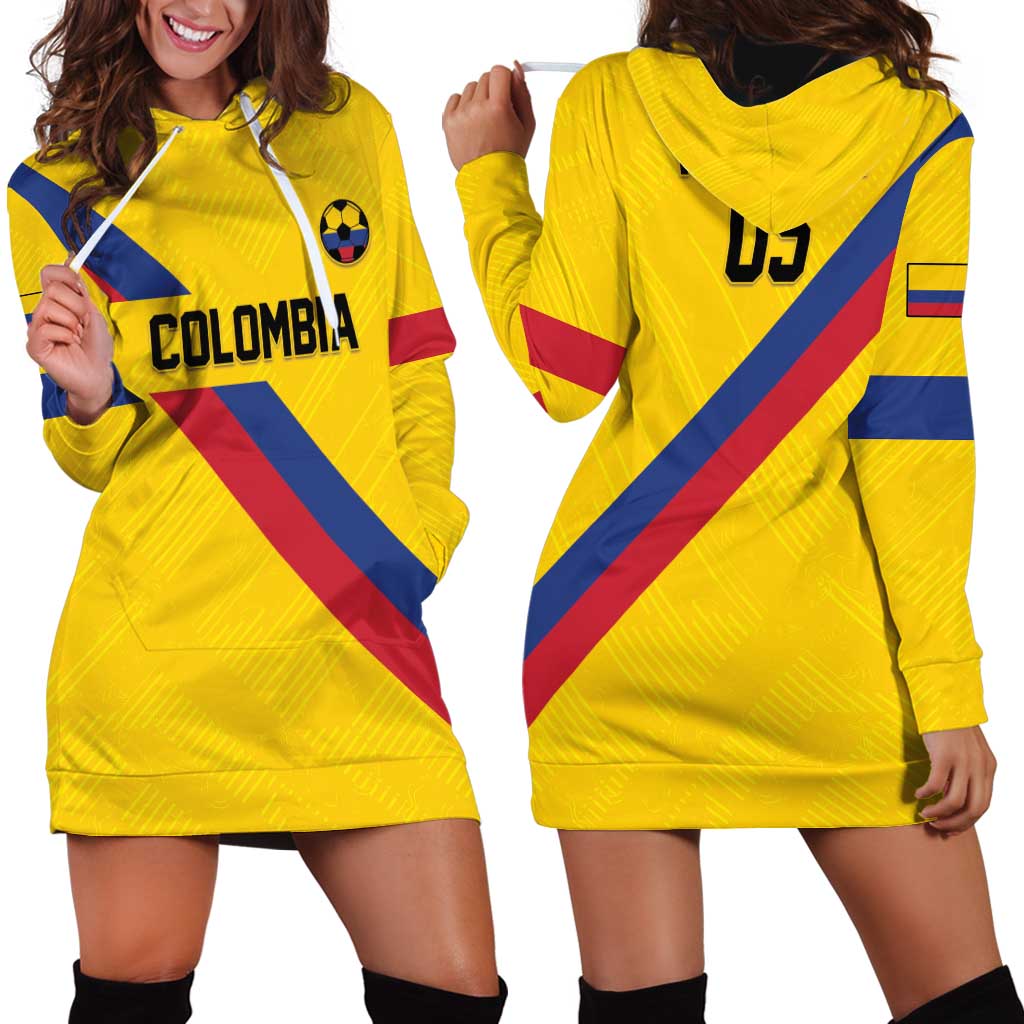 Custom Colombia Football Hoodie Dress Vamos La Tricolor Retro Style