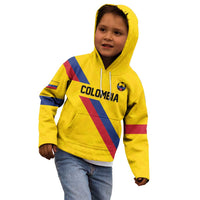 Custom Colombia Football Kid Hoodie Vamos La Tricolor Retro Style