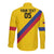 Custom Colombia Football Long Sleeve Button Shirt Vamos La Tricolor Retro Style