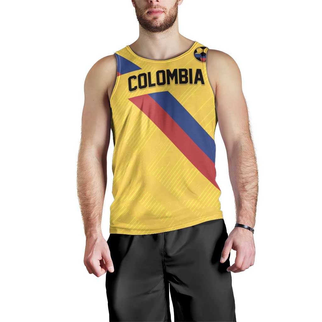Custom Colombia Football Men Tank Top Vamos La Tricolor Retro Style