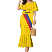 Custom Colombia Football Mermaid Dress Vamos La Tricolor Retro Style