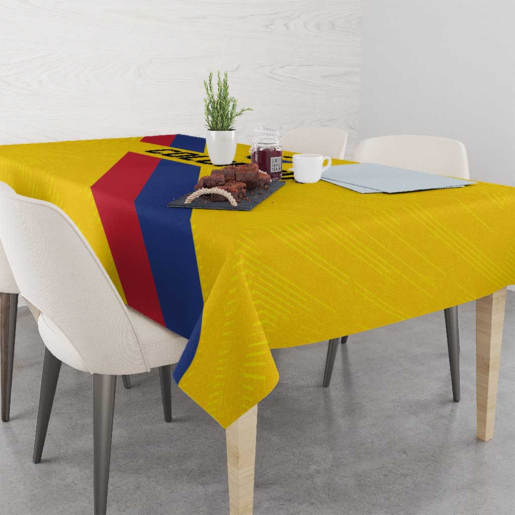 Colombia Football Tablecloth Vamos La Tricolor Retro Style