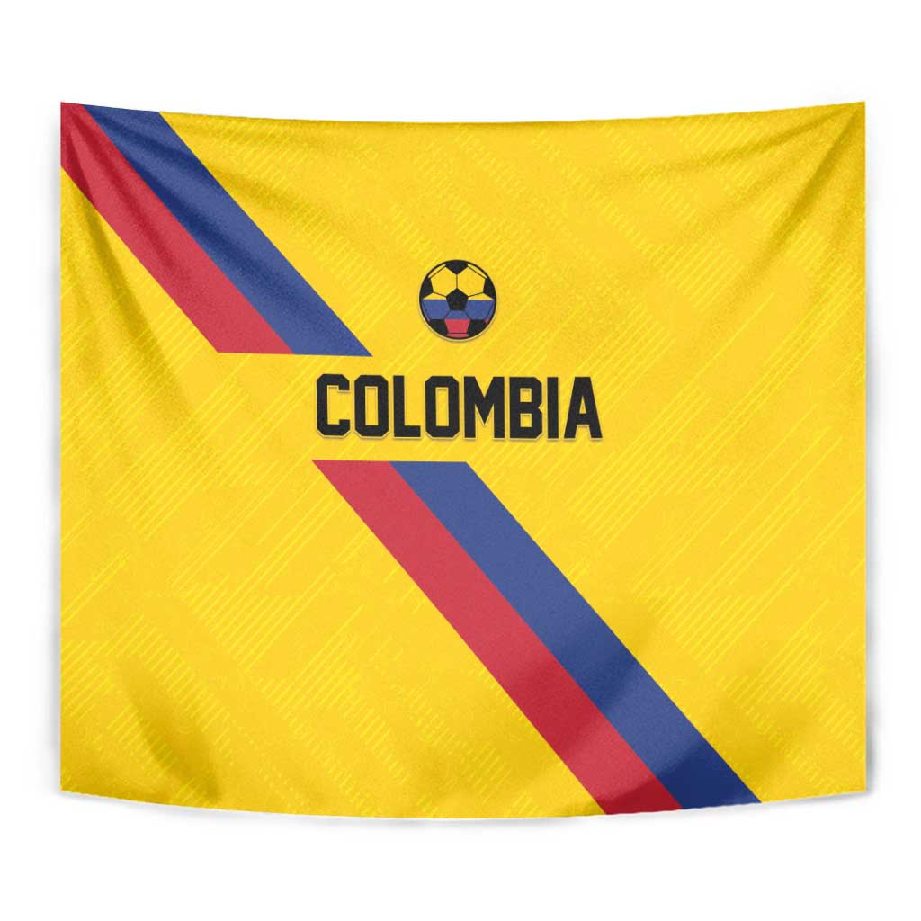 Colombia Football Tapestry Vamos La Tricolor Retro Style
