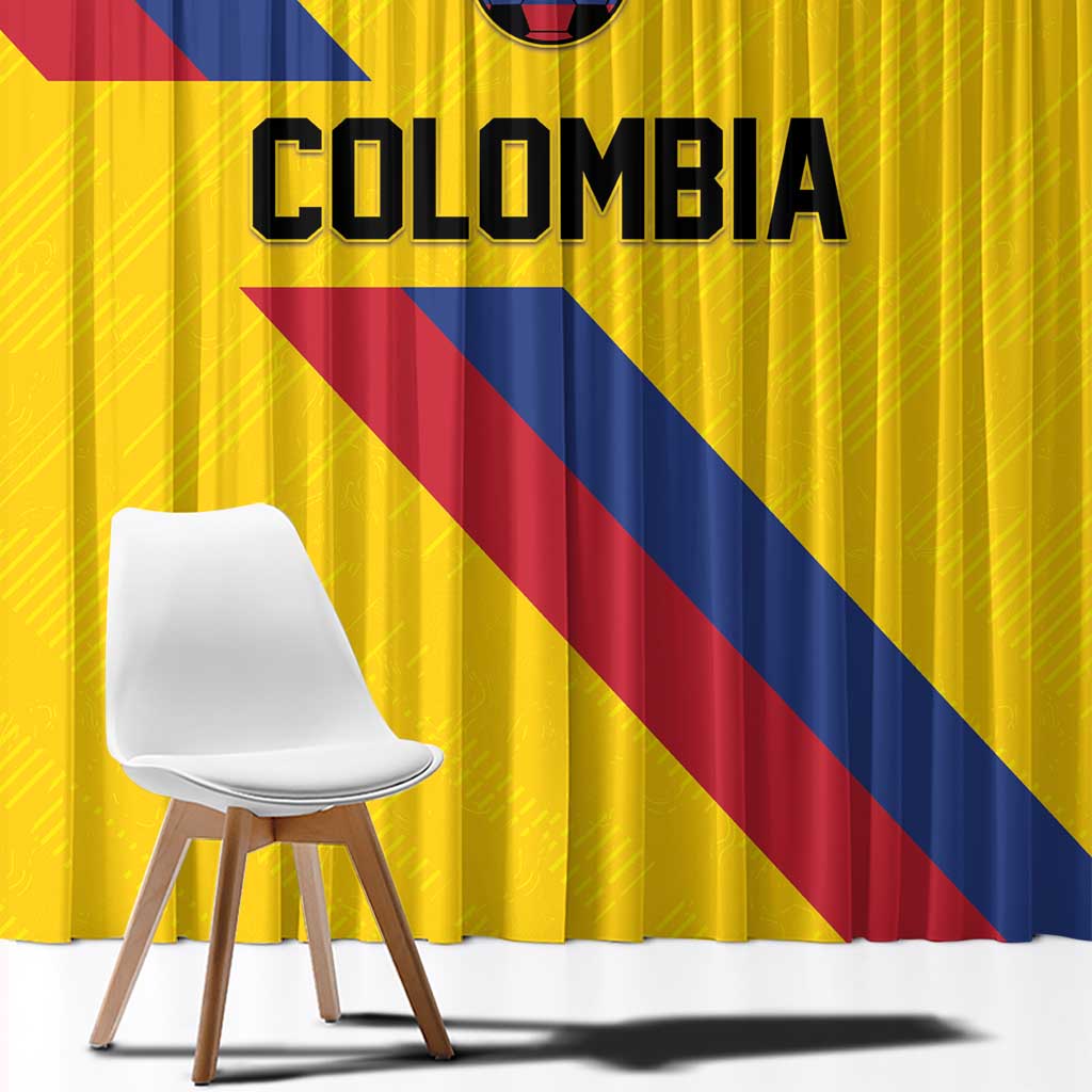 Colombia Football Window Curtain Vamos La Tricolor Retro Style
