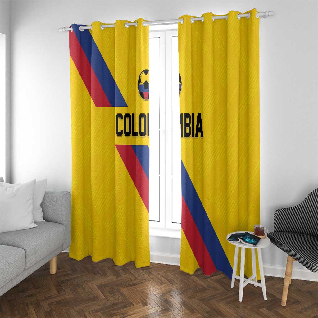 Colombia Football Window Curtain Vamos La Tricolor Retro Style