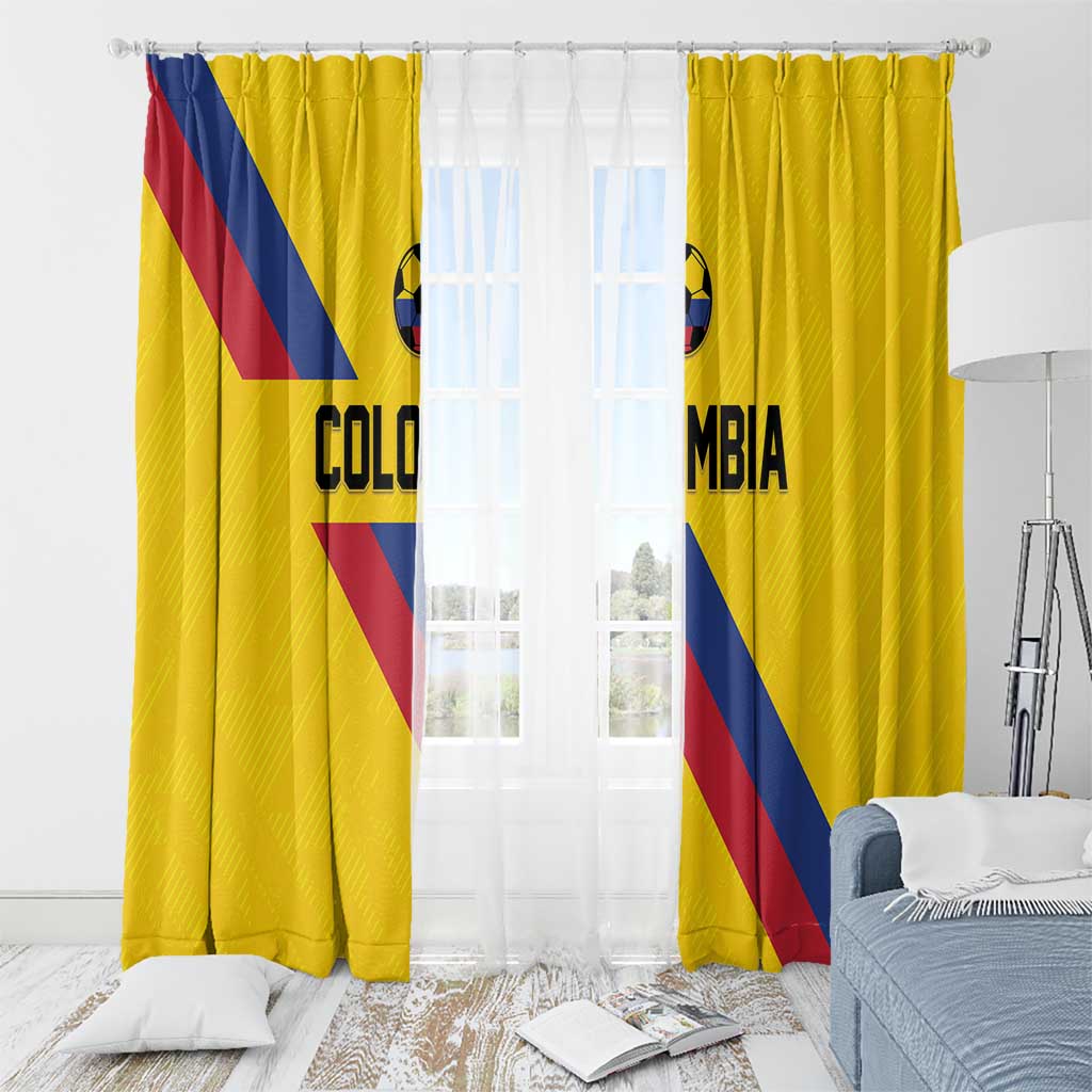 Colombia Football Window Curtain Vamos La Tricolor Retro Style