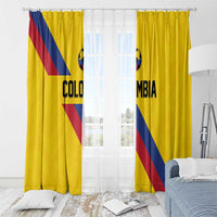 Colombia Football Window Curtain Vamos La Tricolor Retro Style