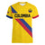 Custom Colombia Football Women V-Neck T-Shirt Vamos La Tricolor Retro Style