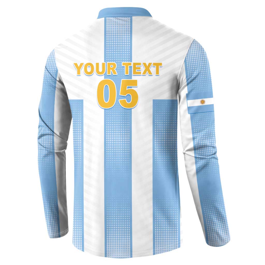 Custom Argentina Football Button Sweatshirt Albiceleste Unique Style