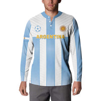 Custom Argentina Football Button Sweatshirt Albiceleste Unique Style
