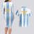 Custom Argentina Football Couples Matching Long Sleeve Bodycon Dress and Hawaiian Shirt Albiceleste Unique Style