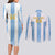 Custom Argentina Football Couples Matching Long Sleeve Bodycon Dress and Long Sleeve Button Shirt Albiceleste Unique Style